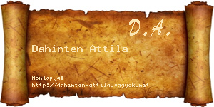 Dahinten Attila névjegykártya